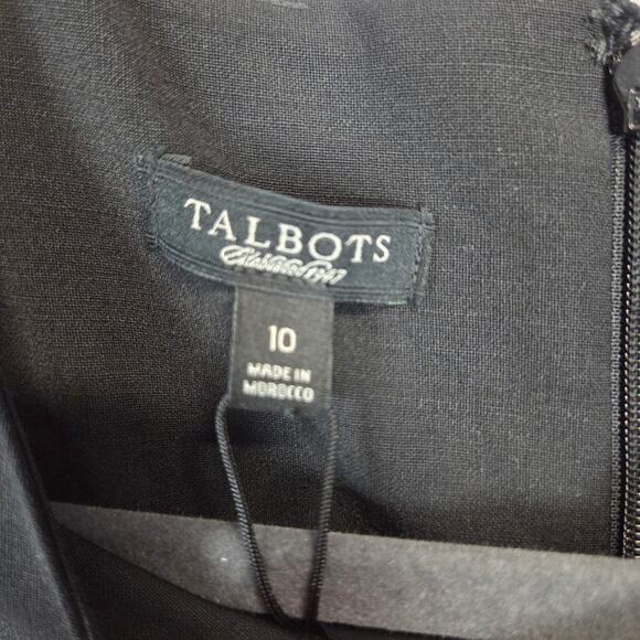 Talbots Black Midi Sleeveless Sheath Dress 10 Slit Basic Neutral Timeless Regal - Picture 6 of 15